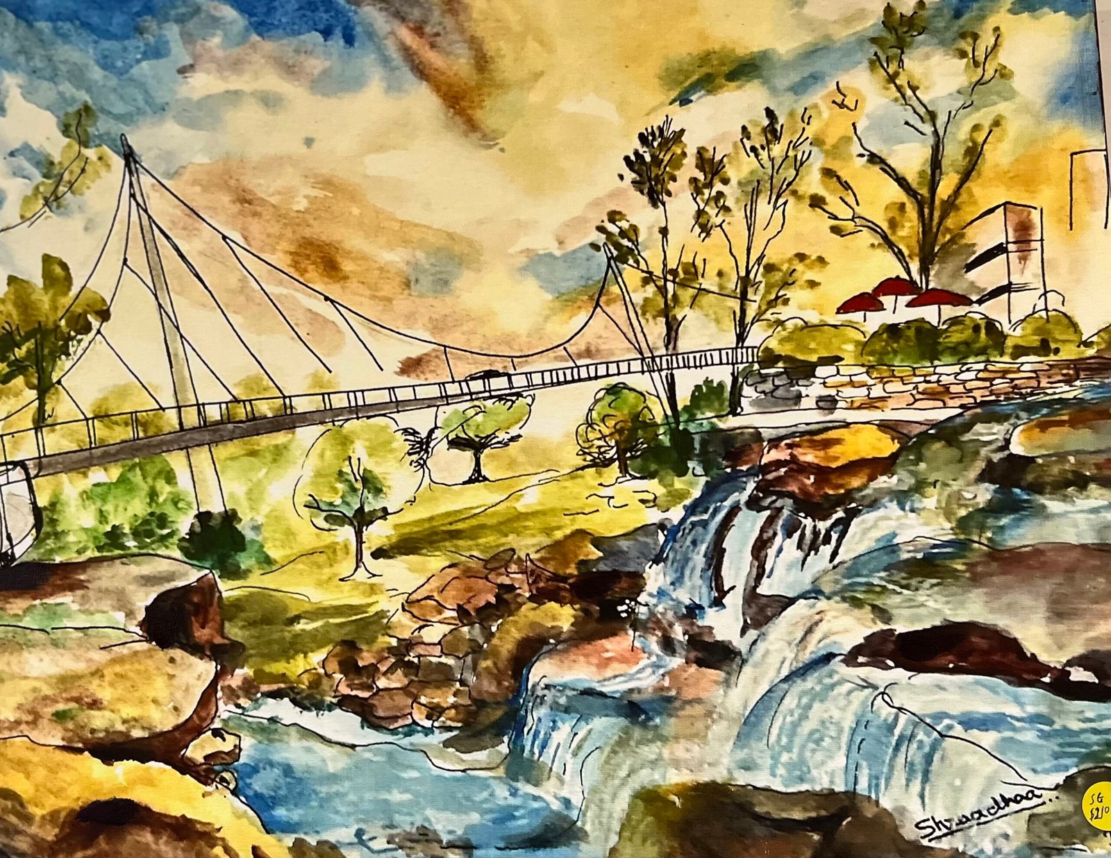 Reedy River Bridge scene