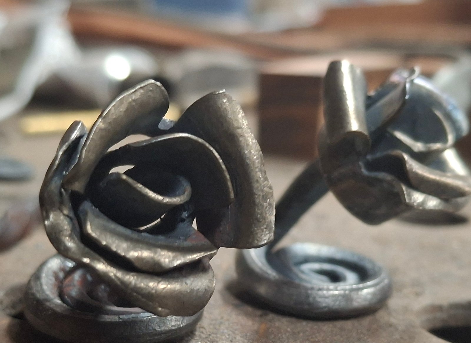 Forged metal roses